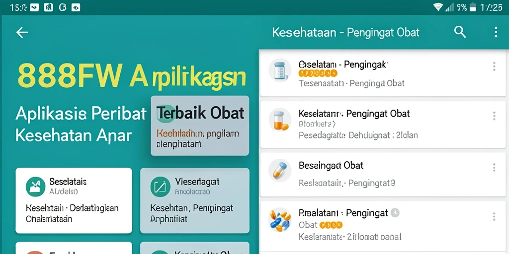 Antarmuka aplikasi 888FW yang ramah pengguna untuk pengingat obat.