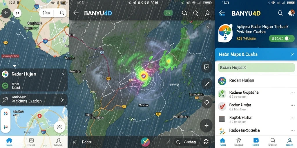 Tampilan antarmuka aplikasi BANYU4D yang menampilkan fitur Radar Hujan.
