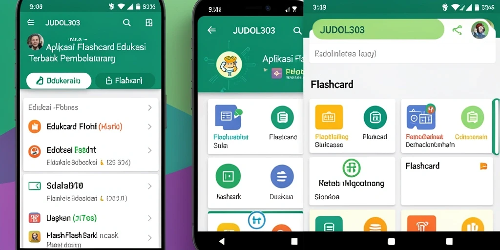 Antarmuka aplikasi JUDOL303 yang menarik dengan fungsi Flashcard.