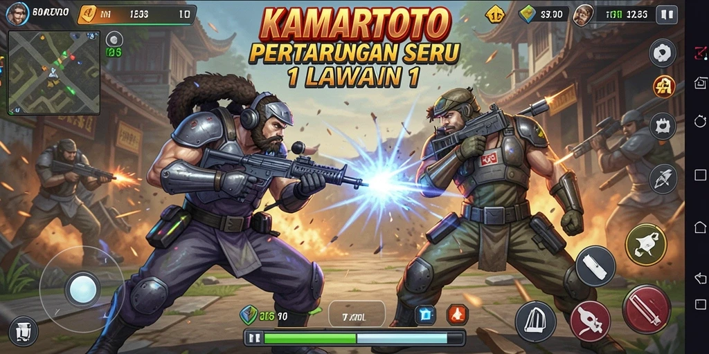 Tampilan antarmuka pertarungan KAMARTOTO yang menarik dan interaktif.