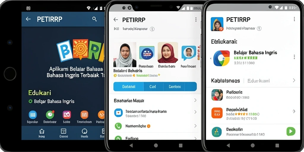 Antarmuka aplikasi PETIRRP untuk belajar Bahasa Inggris.