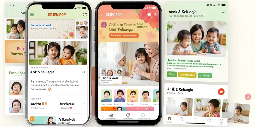 Tampilan antarmuka utama REJEKIPOP dengan fungsi Pantau Anak.