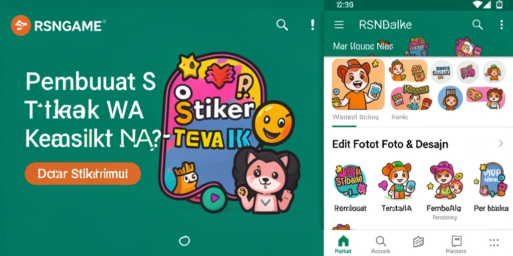 Antarmuka RSNGAME yang ramah pengguna dengan fitur Pembuat Stiker WA.