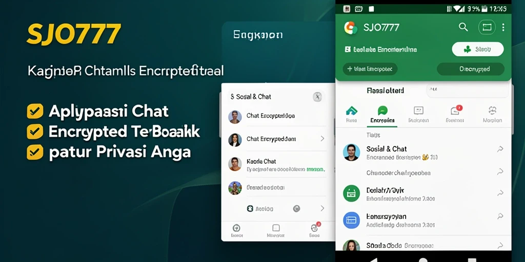 Tampilan antarmuka utama <strong>SJO777</strong> dengan fitur Chat Encrypted yang intuitif.