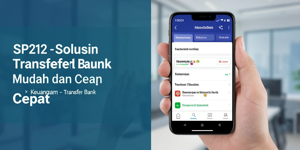Antarmuka aplikasi SP212 untuk transfer bank yang mudah digunakan.