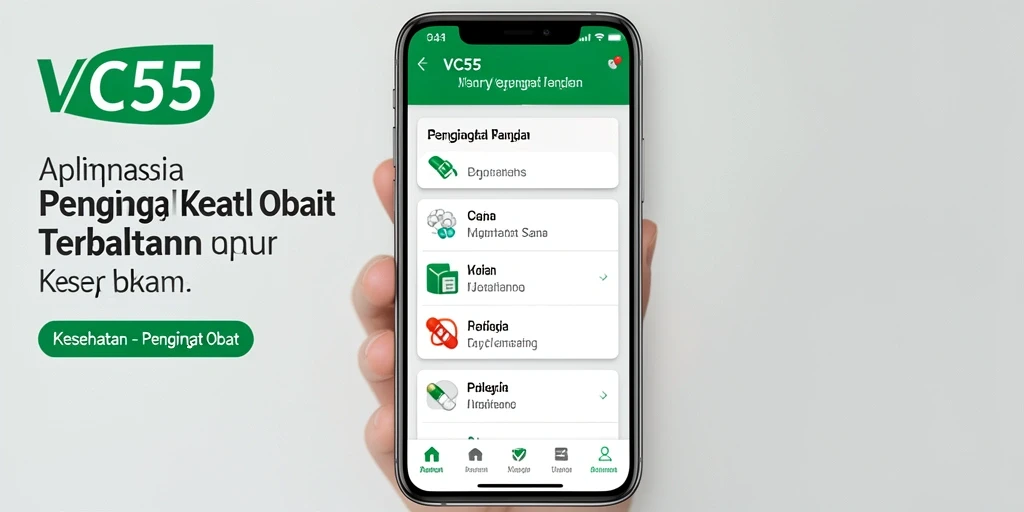 Tampilan antarmuka VC55 yang ramah pengguna dan mendukung pengingat obat.